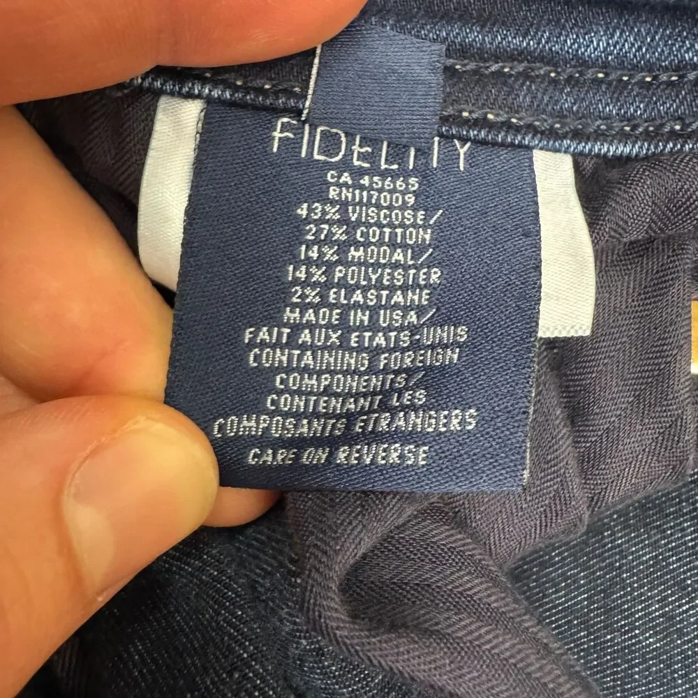 Fidelity Jimmy Satori Slim Fit Straight Leg Denim Jeans Mens 33 Blue Stretch